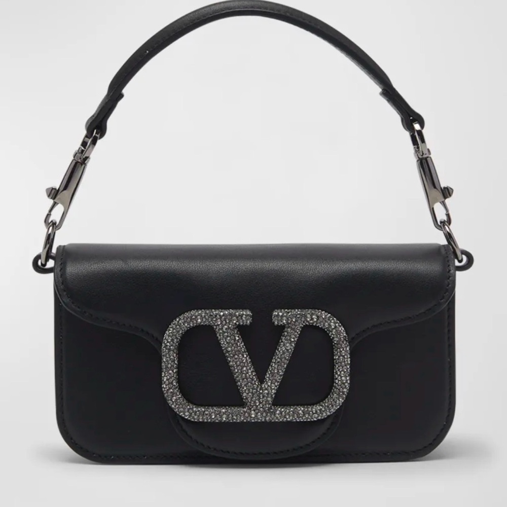 Valentino Black Clutch with Silver Logo